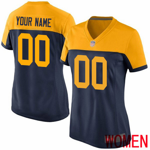 Limited Navy Blue Women Alternate Jersey NFL Customized Football Green Bay Packers->customized nfl jersey->Custom Jersey